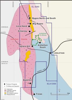 Figure 2: Ardlethan general area, showing tin prospects.