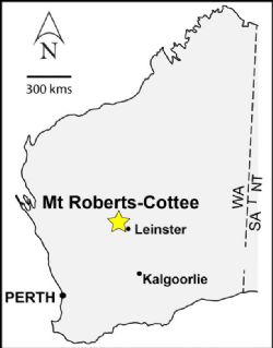 Figure 9. Location of the Mt Roberts-Cottee project near Leinster in Western Australia.