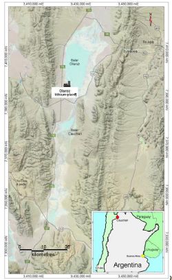 Figure 1: The location of the Cauchari and Olaroz projects in northern Argentina