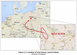 Figure 1.1: Location of Kolo licence, central Poland