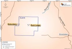 Location of the Myalla Project and EL8415, showing the Rock Lodge and Bobundara gold-copper-base metal historical workings.