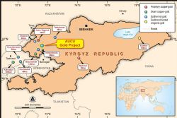 Chanach project location with regional geology with major gold deposits illustrated