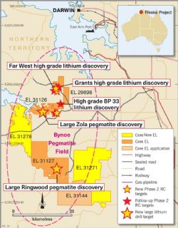 Finniss Lithium Project near Darwin in the NT.
