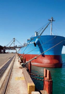 Bulk Loader and Vessel at East Arm Wharf, Port Darwin