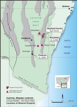 Figure 1: Capital Mining Limited exploration projects in NSW