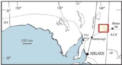 Location of Kalkaroo in northeastern South Australia