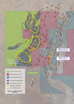 LPI Pilgangoora tenement drilling location map