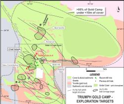 Triumph gold system showing Au-Cu-Mo bulk tonnage targets