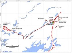 Location map of Dorothy Dobie Lake Property Extracted from the Trillium North Minerals Ltd.