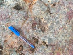 Polymict breccia with volcanic & metasediment fragments