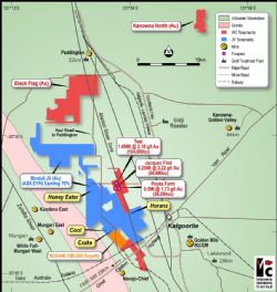Intermin’s Kalgoorlie area gold project locations, regional geology and surrounding infrastructure