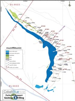 Pyrite Hill deposit drilling plan illustrating increased data density along some 1km strike.