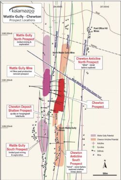 Project Location of Wattle Gully tenement and gold prospects