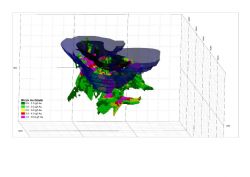 Schematic perspective view of Goongarrie Lady gold deposit resource block model looking NNE