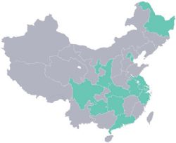 The 14 provinces and districts in China highlighted are covered by current strategic partnerships.