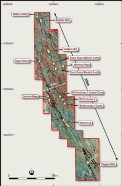 Braeside Project – Location of Targets/Prospects Tested by RC Drilling