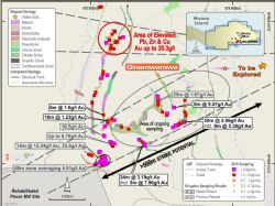 Ginamwamwa, plan view, highlighting recent trench results