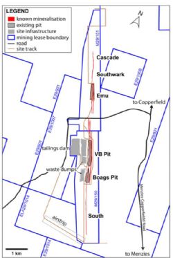 Site layout at Bottle Creek