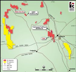 Intermin’s gold project locations, regional geology and surrounding infrastructure