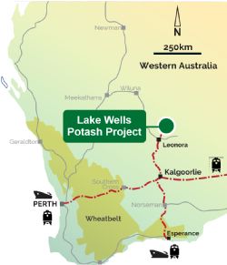 The Lake Wells Sulphate of Potash project is located close to rail infrastructure at Leonora in WA’s north-eastern Goldfields