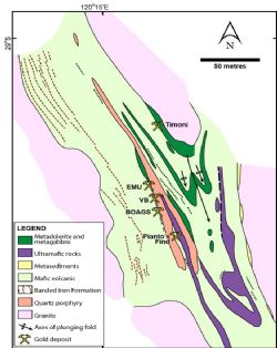 Geological setting of the Bottle Creek project.