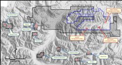 Red Mountain Project tenement outline on terrain map