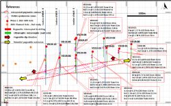 Drill hole collar location plan Phase 1 drilling Viau‐Dallaire prospect, Tansim project.