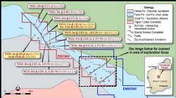 Project Geology, Historic significant zinc mineralisation over 20km by 3.5km and area of exploration focus
