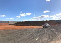 Port stockpile of cement-grade bauxite