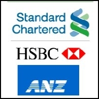  Standard Chartered LON:STAN  ANZ ASX:ANZ  HSBC LON:HSBA  
