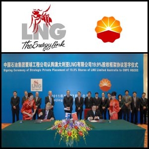 2011年1月28日澳洲股市：Liquefied Natural Gas Limited (ASX:LNG)与中国寰球工程公司结成战略合作伙伴