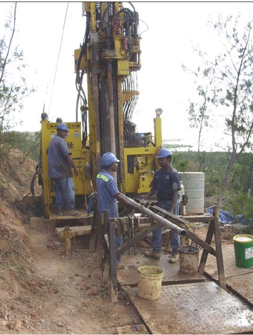 Drill rig at FAD017A, Faddys Gold Deposit
