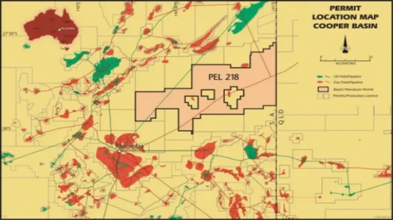 PEL 218 (permit location map, Cooper Basin)