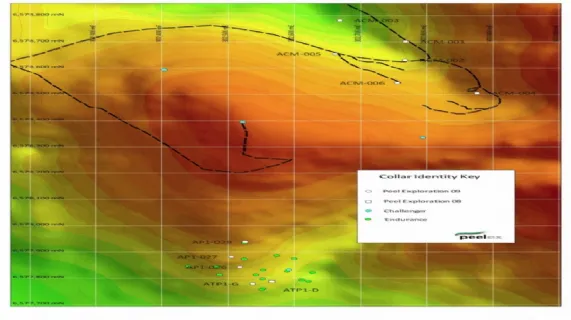 Drillhole Location Plan on Topography