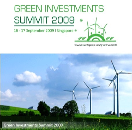 Green Investments Summit 2009 is an ideal platform for investors, governments, project owners and intermediaries to discuss and debate on the exciting opportunities for green investments in Asia.