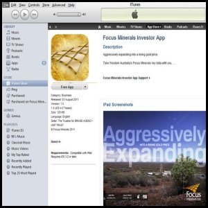 Focus Minerals Limited (ASX:FML) Launches iPad Application on the Apple iTunes Store