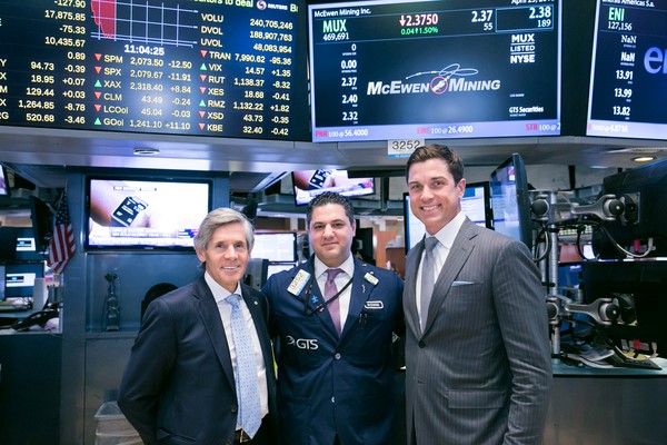 CEO Rob McEwen Visits NYSE following a Sharp Increase in the Share Price.