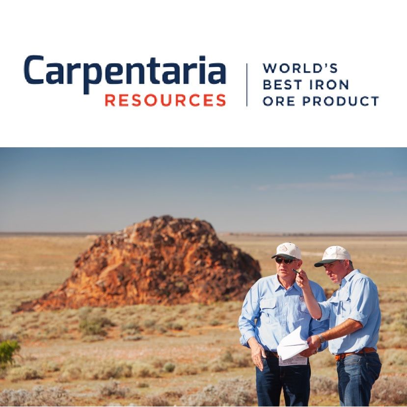 Carpentaria's Managing Director, Quentin Hill (right) and Hawsons Technical Director Ray Koenig at the company's Hawsons Iron Project, Broken Hill