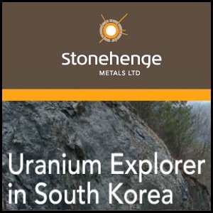 Laporan Pasar Australia 28 Oktober 2010: Stonehenge Metals (ASX:SHE) Mendapatkan Hasil Uji Logam 5.354 ppm U3O8 dari Korea Selatan