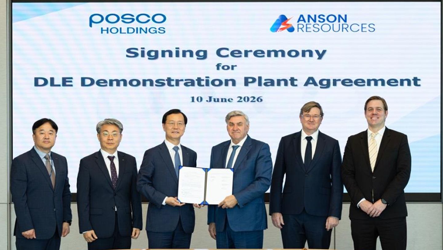 Anson Resources Ltd (ASN.AX) and POSCO Holdings (005490.KS) Sign Binding Agreement for DLE Demonstration Plant at Green River